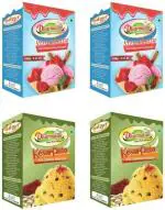 Dharmasut Strawberry, Kesar Pista Ice Cream Powder, 100 G Each (Combo Of 4)