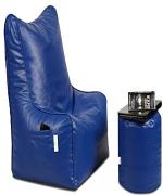 GIGLICK XXXL Filled With Beans Sofa Chair Bean Bag With Footrest Bean Bag Chair With Bean Filling (Black)