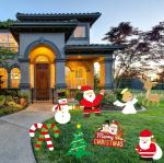 Theme My Party Christmas Outdoor/Indoor Cutout Decorations X-mas Outdoor Lawn Cut Outs - Pack of 8