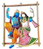 HINDUSTAN HEALTH & WELLNESS SOLUTION - Wrought Iron Elegant Decorative Handmade Radha Krishna Wall Decor Showpiece for Home Decor, Multicolour (20 x 14 ) Inches