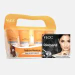 VLCC Diamond Single Facial Kit - 60 g & Pedicure-Manicure Hand & Foot Care Kit - 210 g - Facial and Hand 7 Foot Care combo