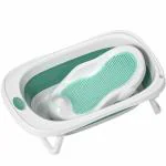 MUMMAMIA ELITE Silicone Folding Baby Bath Tub & Silicone Jelly Folding Bather Seat Set (0-5 YEARS) - ELITE COMBO (Blue)