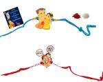 Kavim Kids RAKHI 23269 Plastic (PVC) Rakhi Set (Bhai Bahen 2 Set Kids rakhi n Greeting card, Roli Chawl Pack)