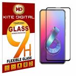 Kite Digital Asus Zenfone 6/6Z Black 5D/6D/11D Premium Tempered Glass Screen Protector Slim 9H Hard 2.5D