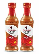 Nando's Peri Peri Chilli Sauce - Hot, 250g, Pack of 2, Product of The Netherlands