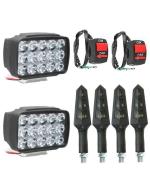 A4s Automotive and Accessories White 15 LED Bike Fog Light Set of 4