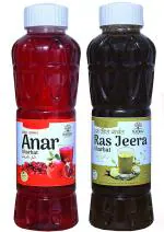 Natraj The Right Choice Anar Sharbat and Ras Jeera Sharbat Syrup - 1500 ml Each (Pack of 2)