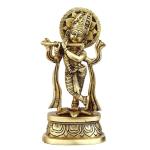 Idol Collections Golden Brass Standing Krishna Idol