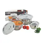 Vinod Stainless Steel 3 Pcs. Euro Bowl Set with Cover