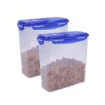 Lock & Lock Classics Cereal Dispenser Container, 3.9 Liters, Transparent, Set of 2 (HPL951)