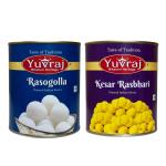 Yuvraj sweets Rasogolla & Kesar Rasbhari combo pack (1 kg x 2 ) pack
