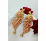 Gyaan Jewels Handmade Gold Plated Chandbali Earring Beige (Women and Girls)