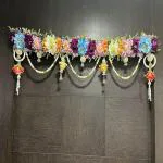 Vvisba Beautiful Flower Torans for Main Door Wall Hanging for Traditional Indian Festival and Home Decoration Blue and Purple (37inch)