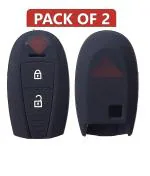 Cloudsale Black Car Key Cover For Maruti Suzuki Vitara Brezza, Baleno, S Cross, Ciaz, Swift 2 Button Push Button Start (Pack Of 2)