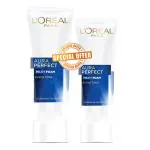 L'Oreal Paris Aura Perfect Milky Foam Facewash, With Tourmaline Gemstone + Vitamin C, 50 ml + 100ml Combo Pack (1+1)