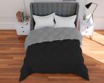 AVI Microfibre 250 GSM Reversible Comforter, Single ( Black & Grey, 60