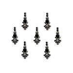 Comet Busters Beautiful Handcrafted Black Bindis with Silver Stones (BIN1925) Pack of 1