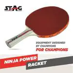 STAG Ninja Rubber Power Table Tennis Racquet (Multicolour, 180 grams ) - ITTF Approved