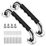 Hasthip Silver Stainless Steel 2 Pack Grab Bar 12 Inch Sus304 Shower With Anti (Pack Of 2)