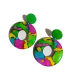 Reverie Handmade Jewelry Resin Handcrafted Abstract Earring Set for Women and Girls (Multicolor)