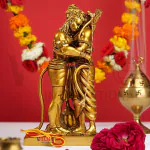 WELNO Antique Premium Shri Ram & Hanuman Big Size Murti for Home | King of Ayodhya with Ram Hug Hanuman Idol | Dhanushdhari Raja Ram Lalla Statue for Pooja Room, Home Temple Home Decor & Gift. Incomplete