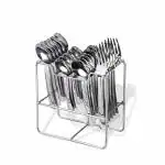 OPR Premium Stainless Steel Cutlery Set for Luxury Dining & Kitchen| Cutlery Set of 24 Pcs( Contains: 1 Cutlery Stand, 6 Dessert Spoons, 6 Dessert Forks, 6 Master Spoons, 6 Tea Spoons)