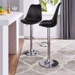 Qwqbuy Shell Bar Stool Adjustable Swivel Barstools High Back Counter Upholstered Bar Chairs PU Padded Seat,Loads Up to 300lbs