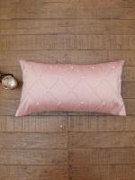 ZEBA World Cushion Cover Polyester Blend Pintucks with Hand Embroidered Coral - 12