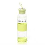 Femora Borosilicate Glass Water Bottle, 500 ML, Green