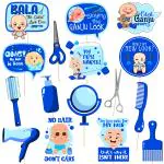 Zyozique My First Hair Cut Ceremony / Mundan Ceremony Decorations Photo Booth Props (Pack of 16)