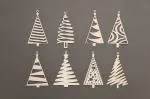 Decor Kafe Paintable Christmas Tree Wooden Laser Cut Decoration Products (Pack of 40)