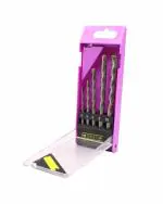 Cheston Masonry Wall Drill Bit Set - Pack of 5 - with Round Shank & Industrial Strength Carbide Tip for Tile, Brick, Cement, Concrete, Plastic & Wood (4mm-10mm)