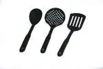 Nirlon 3 pcs of Black Nylon Heat Resistant Non-stick Kitchen Cooking Utensil Tools Set