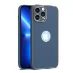 HILLS & MILES Logo View Compatible with Apple iPhone 12 Pro 6.1 inch Slim Premium PU Leather Classic Luxury Elegant Thin Back case Cover (Leather Blue Mobile Back Cover)