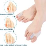 NEPROENT Toe Protectors For Bunions Gel Toe Separators, Spacers, and Spreader for a perfect Toe and bunion pain relief Soft toe separator Toe separator rings Toe separator gloves Toe separator orthotics Yoga toe spacers Toe separator gel( 2 pcs)