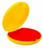 SNOW WHITE DENTAL ALIGNER/RETAINER CASE , MULTI-PURPOSE STORAGE BOX WITH SILICONE BASE ( YELLOW )