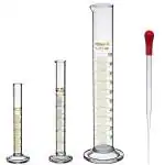 Pasco Rubber Measuring Cylinder With Pipette Dropper Cap, 5Ml, 10 Ml, 100Ml (Set Of 4)