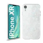 Realcase White Luxurious Blingshell Glass, Soft Tpu Tempered Glass Back With Protective Case For Iphone Xr