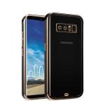 UNILORD Samsung Galaxy Note 8 Black Silicone Slim Fit Square Platting Scratch Protector Holster