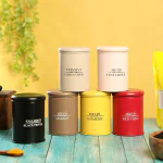 TUWEL Spice Jars For Kitchen Stainless Steel Masala Organizer For Kitchen | Stylish LargeDesigner Spices Jars For Kitchen Storage | Spice Jar Set of 6 - 700 ml