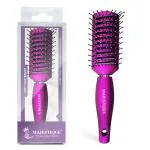 Majestique Vented Hair Brush 9 Row Premium Purple Series - Vente Hairbrush for Men and Women, Vent Brushes With Ball Tipped Bristles - Pack of 1