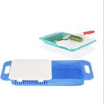 IMPOTECH Multicolor Plastic 3 In 1 Chopping Board With Tray And Strainer - Pack Of 2