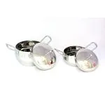 NESTEEL Stainless Steel Designer Soccer Dish 2 Pieces Set Sizes