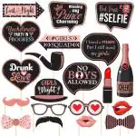 Zyozique Bachelor Party Photo Booth Props - 20 Pieces - Funny Bachelor Party Ideas, Supplies, Gifts, Decorations And Favors(Rose Gold) Rose Gold Photo