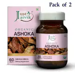 Just Jaivik Organic Ashoka Tablets 600mg 60 Tablets (Pack of 2)