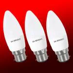 3A BRIGHT 5-Watt B22 Candle White Rocket Decorative Night Led Bulb (Combo Pack of 3)