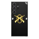 GADGETSWRAP Printed Vinyl Skin Sticker for Samsung Galaxy S23 Ultra - Gold Guns