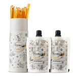 Honey All Day Raw Honey Pouch (Pack of 2 -70 gm each) & Honey Straws (280 gms, 40 Single Sticks) |100% Pure, Natural & Unprocessed Organic Honey | Ethically sourced from the forests of Bengal
