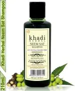 Khadi Herbal Neem Sat Shampoo, Herbal Shampoo, Khadi Shampoo, Anti-Dandruff, Anti-Hair Fall, Color Protection, Damage Repair, Nourishment and Miniaturization 210ml (Pack of 1)