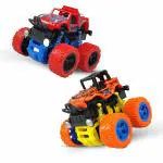 Humaira Monster Truck Offroad Car Toy Push and Go Friction Powered 4 Wheel Drive (Pack of 2)